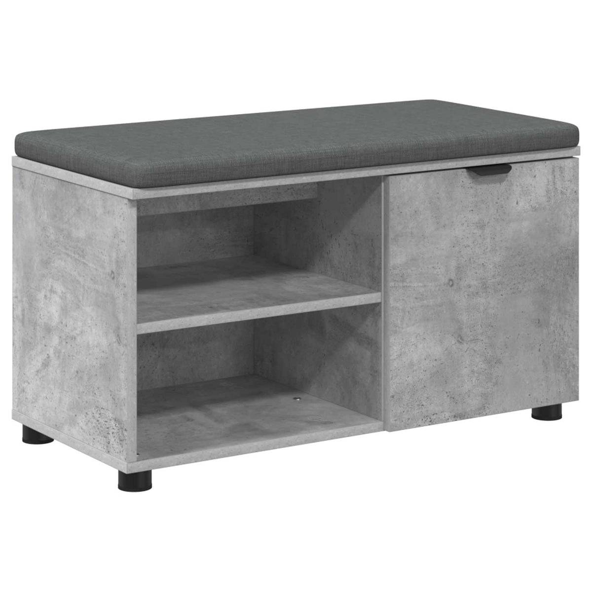 Hallbænk med pude BetonGrå 80 x 38 x 46 cm Kunstigt træ og stof