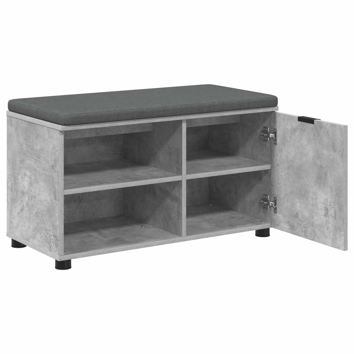 Hallbænk med pude BetonGrå 80 x 38 x 46 cm Kunstigt træ og stof