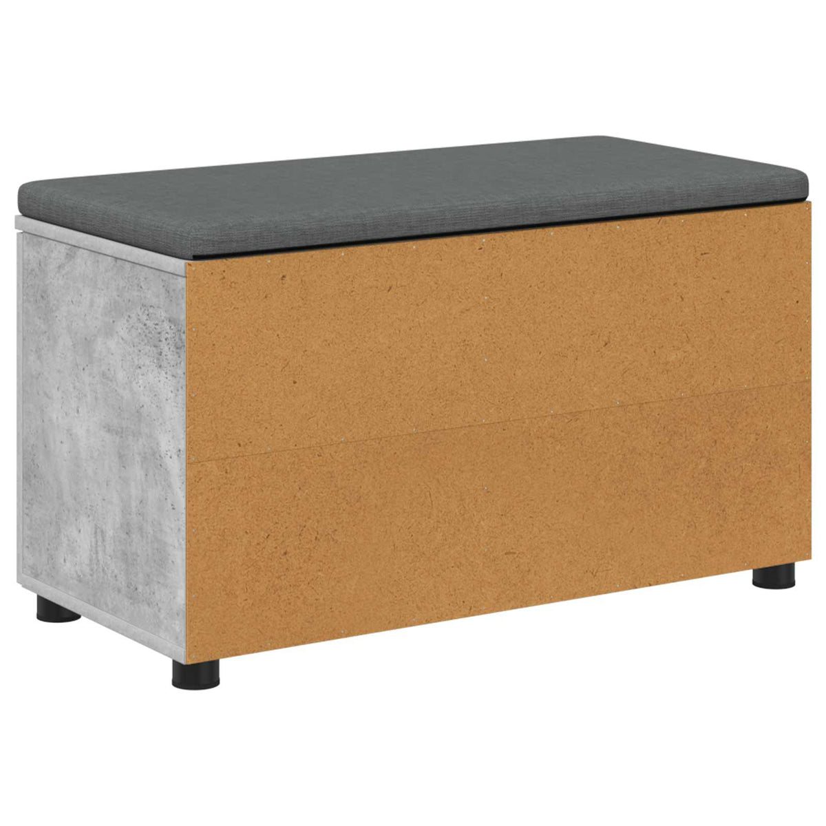 Hallbænk med pude BetonGrå 80 x 38 x 46 cm Kunstigt træ og stof