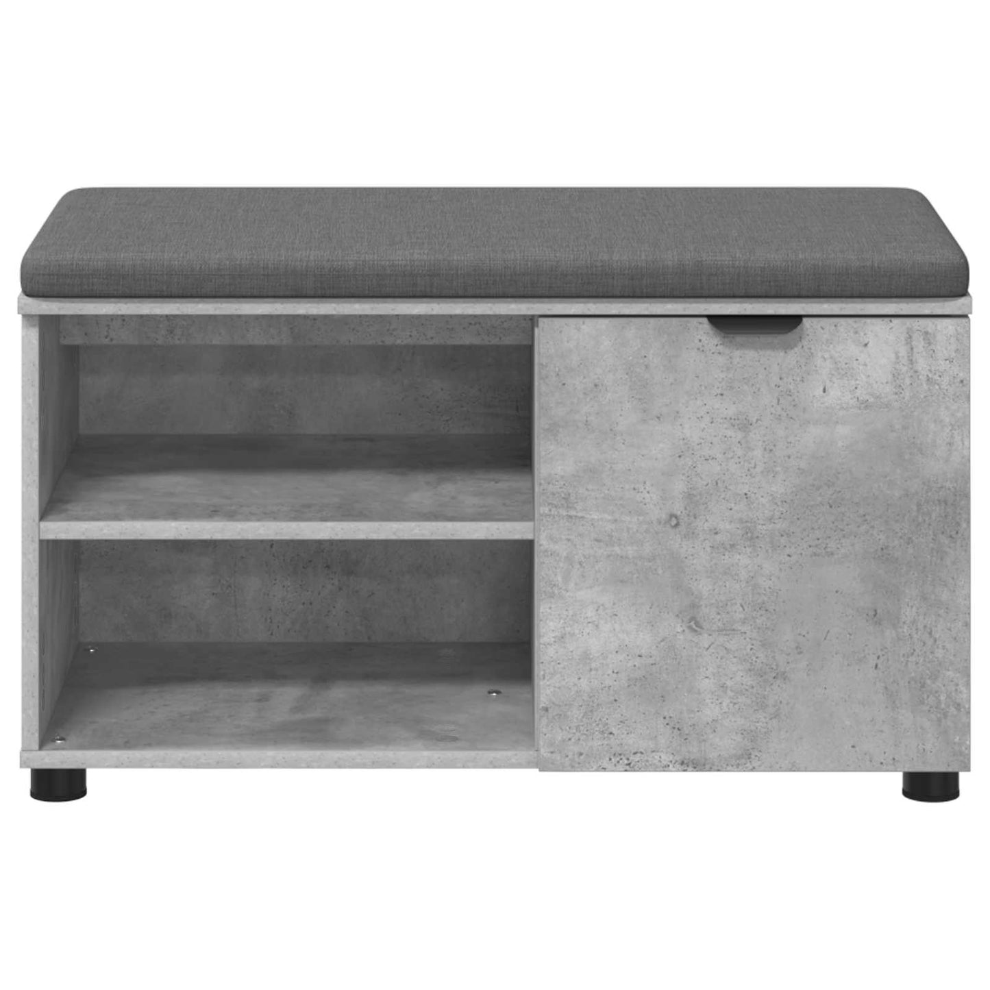 Hallbænk med pude BetonGrå 80 x 38 x 46 cm Kunstigt træ og stof