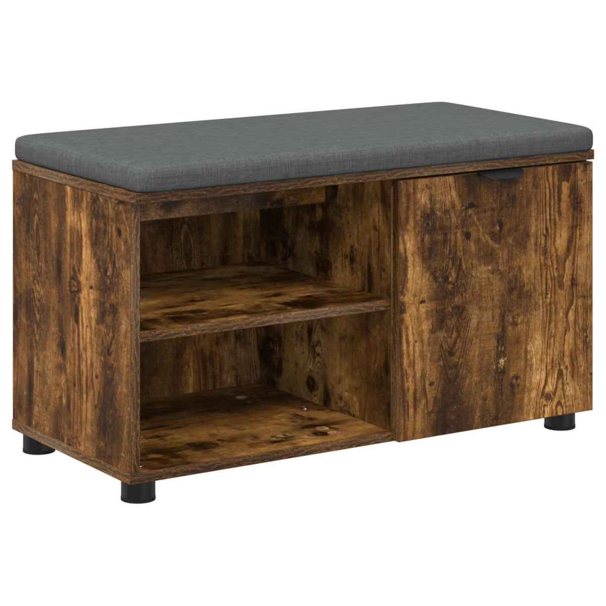 Hallbænk med pude Røget Eg 80 x 38 x 46 cm Kunstigt træ og stof