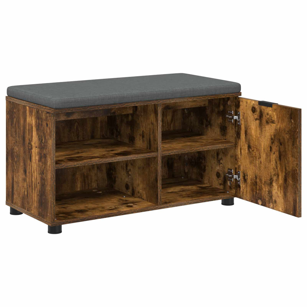 Hallbænk med pude Røget Eg 80 x 38 x 46 cm Kunstigt træ og stof