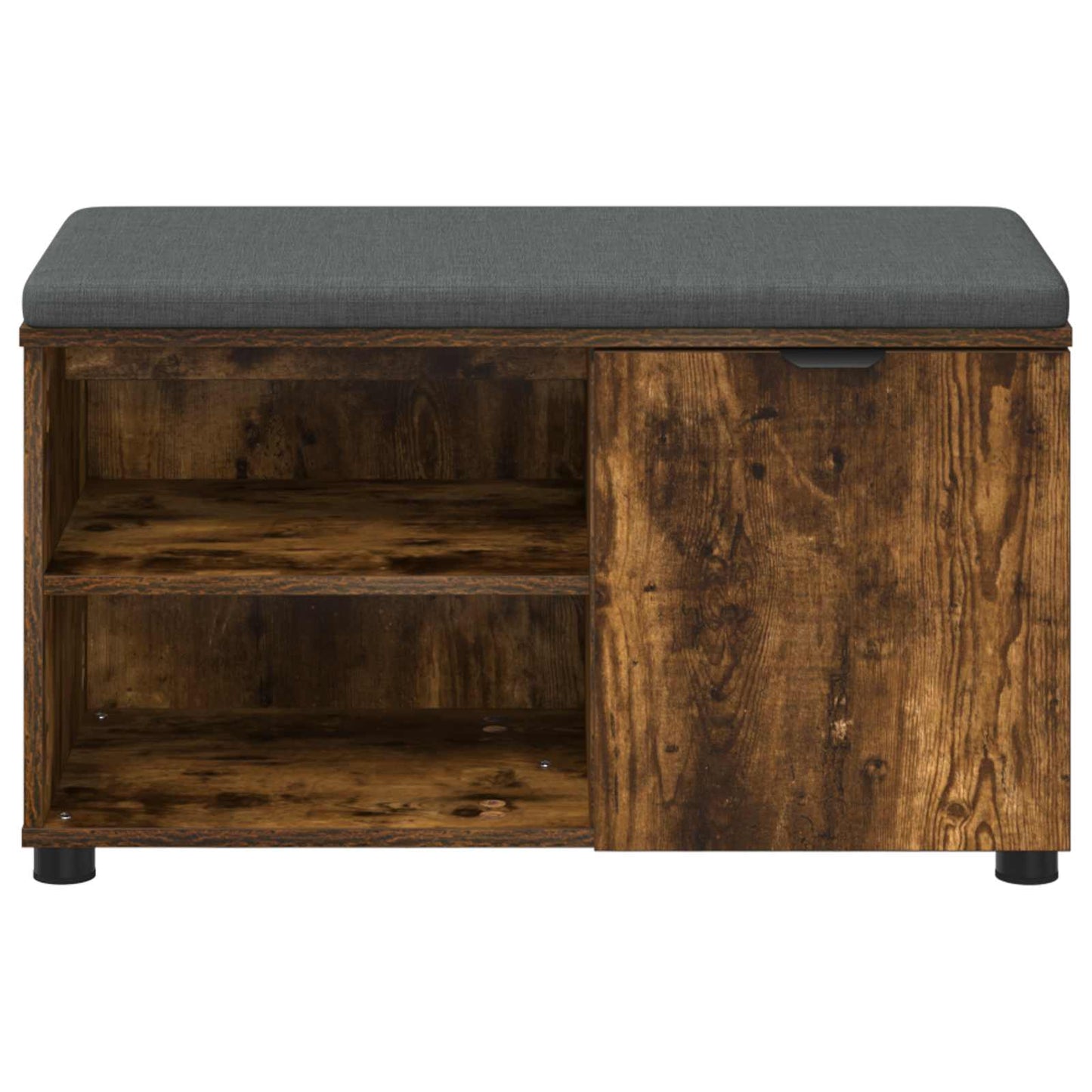 Hallbænk med pude Røget Eg 80 x 38 x 46 cm Kunstigt træ og stof