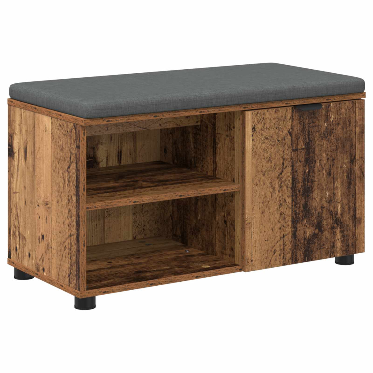 Hallbænk Gammelt træ 80 x 38 x 46 cm Kunstigt træ og stof