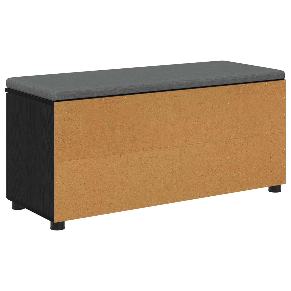 Hallbænk med pude Sort Eg 100 x 38 x 46 cm Kunstigt træ og stof