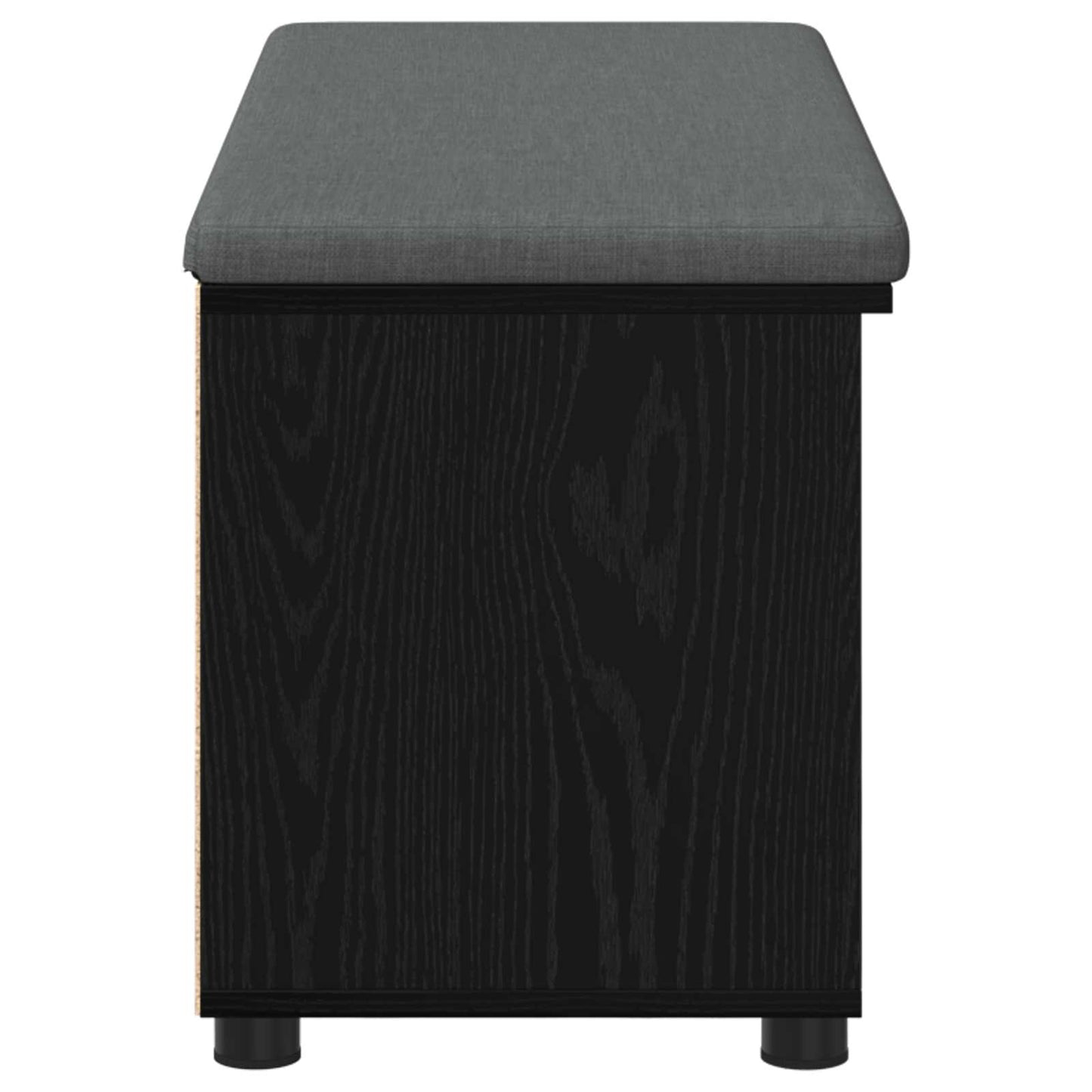 Hallbænk med pude Sort Eg 100 x 38 x 46 cm Kunstigt træ og stof