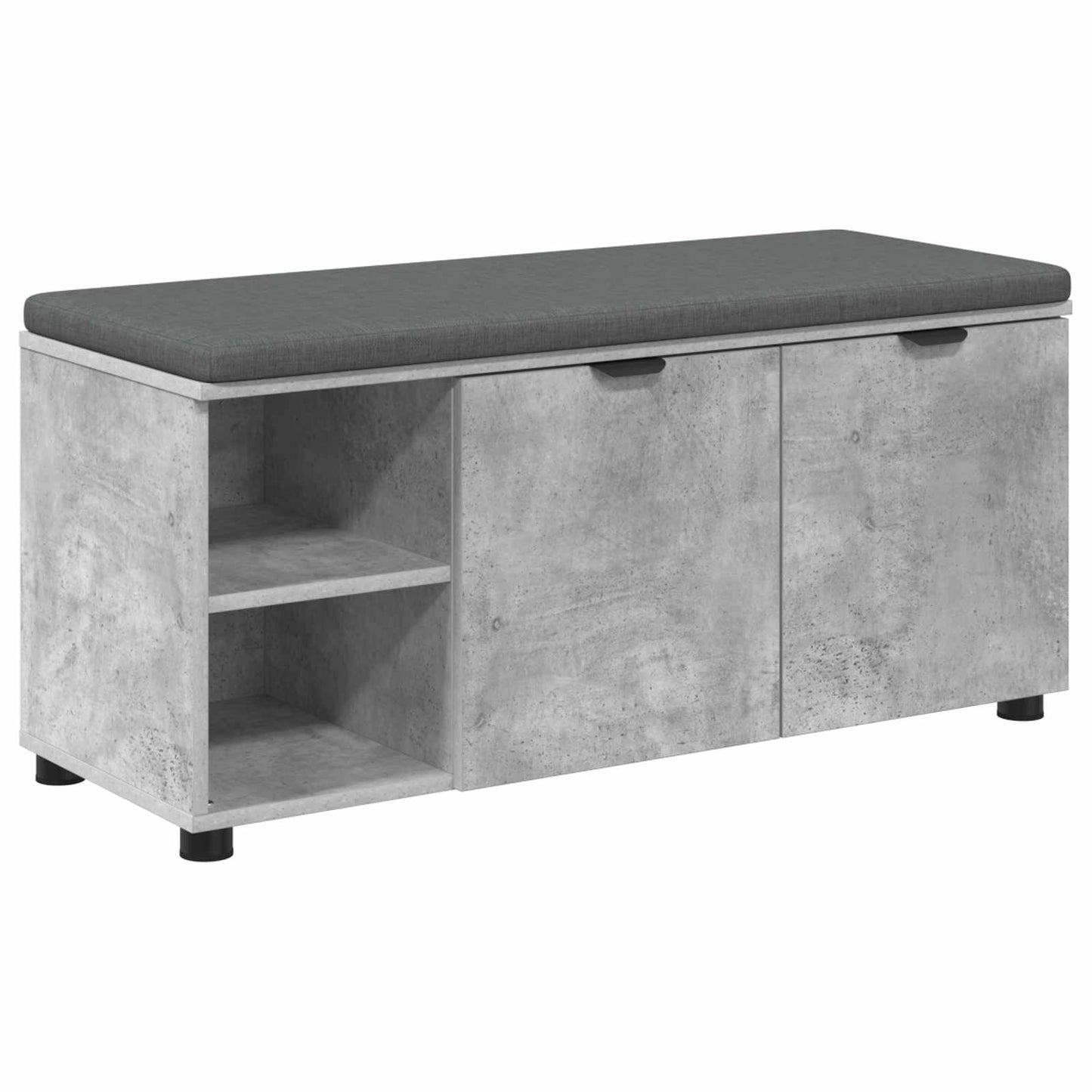 Hallbænk med dør BetonGrå 100 x 38 x 46 cm Kunstigt træ og stof