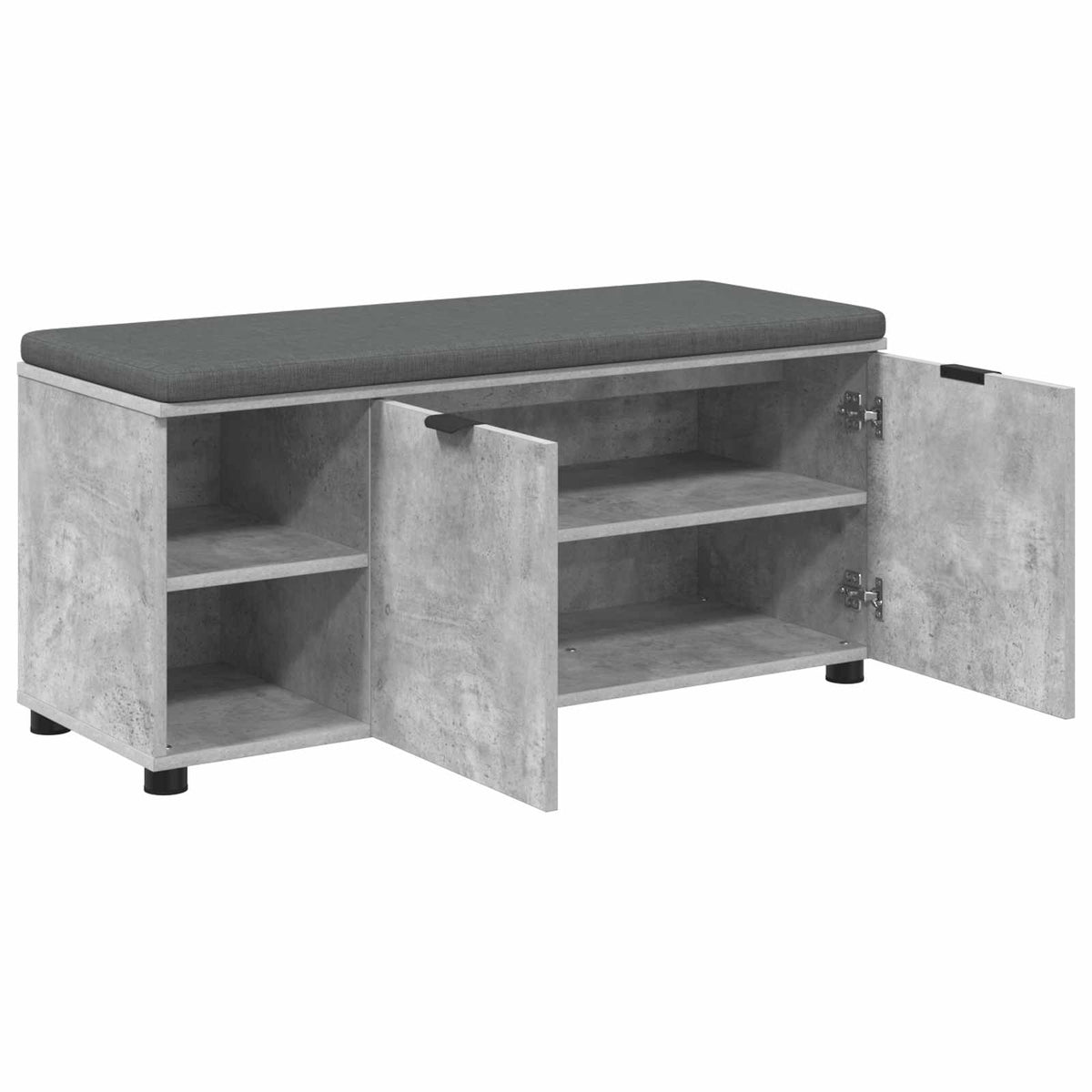Hallbænk med dør BetonGrå 100 x 38 x 46 cm Kunstigt træ og stof
