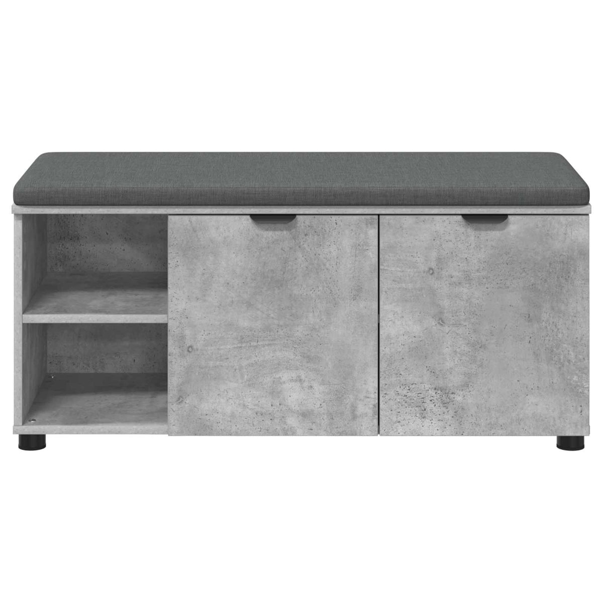 Hallbænk med dør BetonGrå 100 x 38 x 46 cm Kunstigt træ og stof