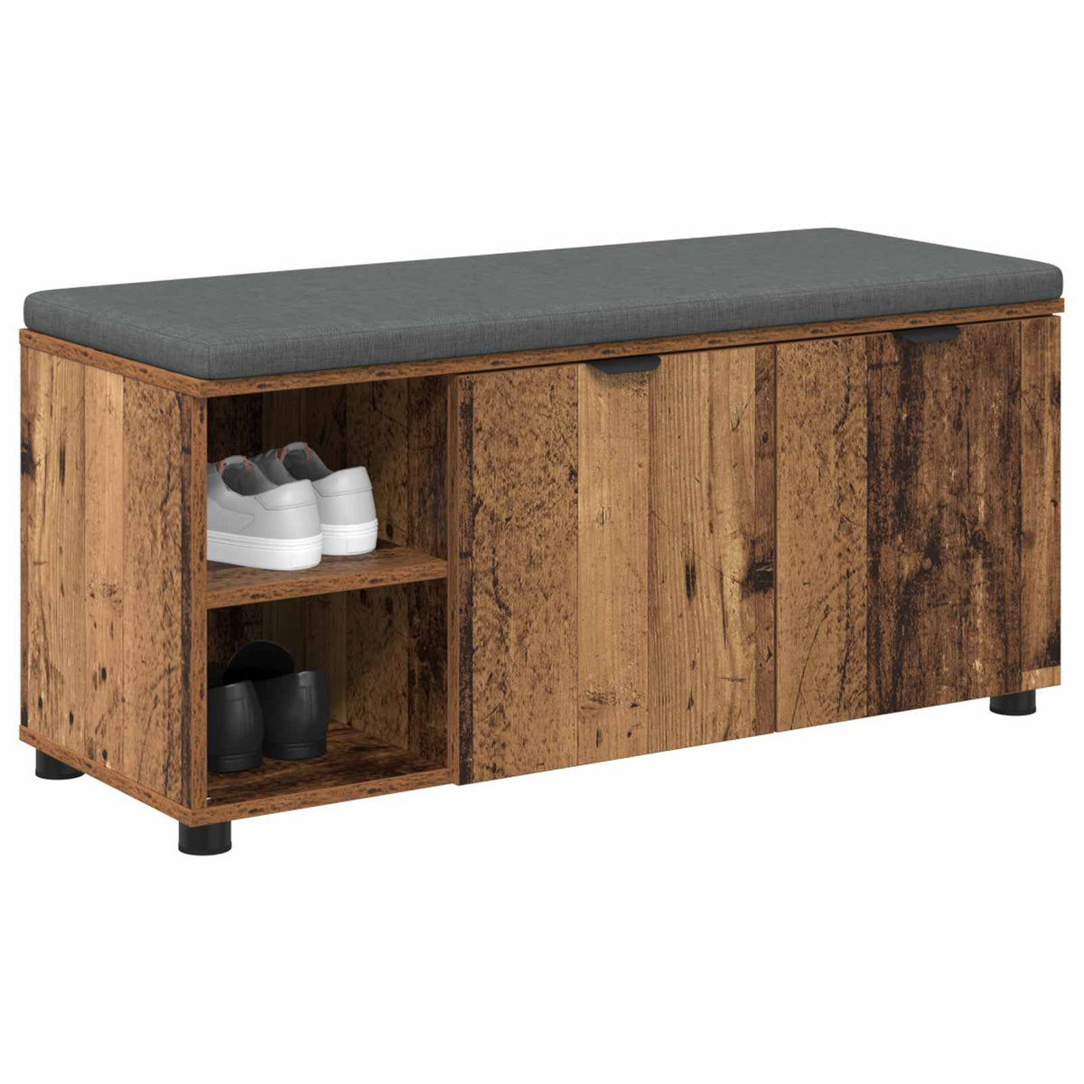 Hallbænk Gammelt træ 100 x 38 x 46 cm Kunstigt træ og stof