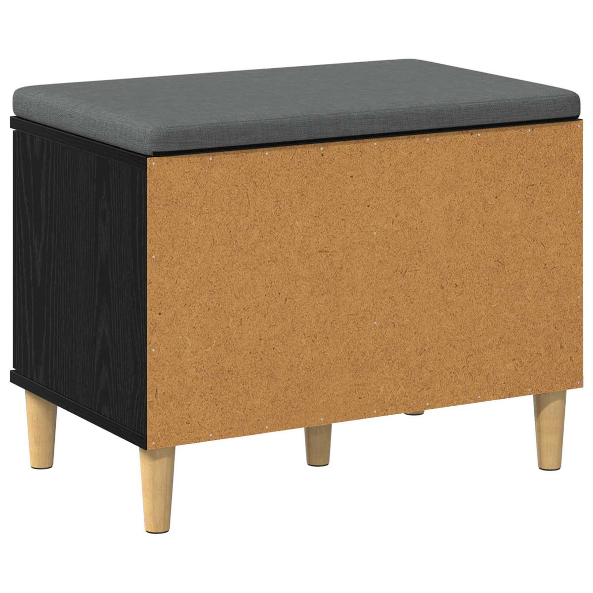 Hallbænk med pude Sort Eg 60 x 38 x 46 cm Kunstigt træ og stof