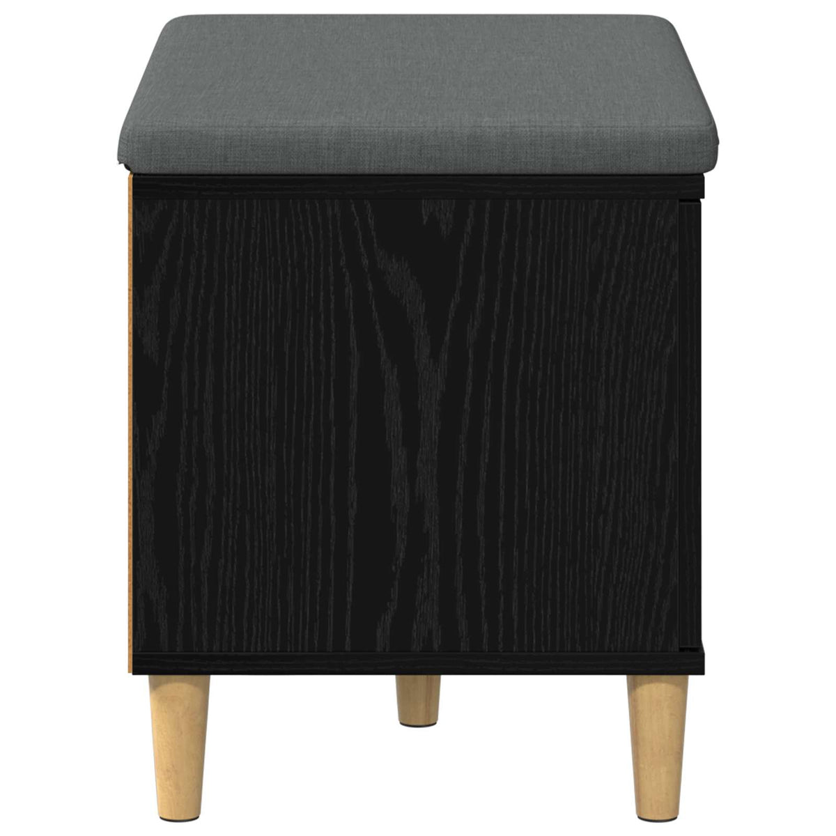 Hallbænk med pude Sort Eg 60 x 38 x 46 cm Kunstigt træ og stof