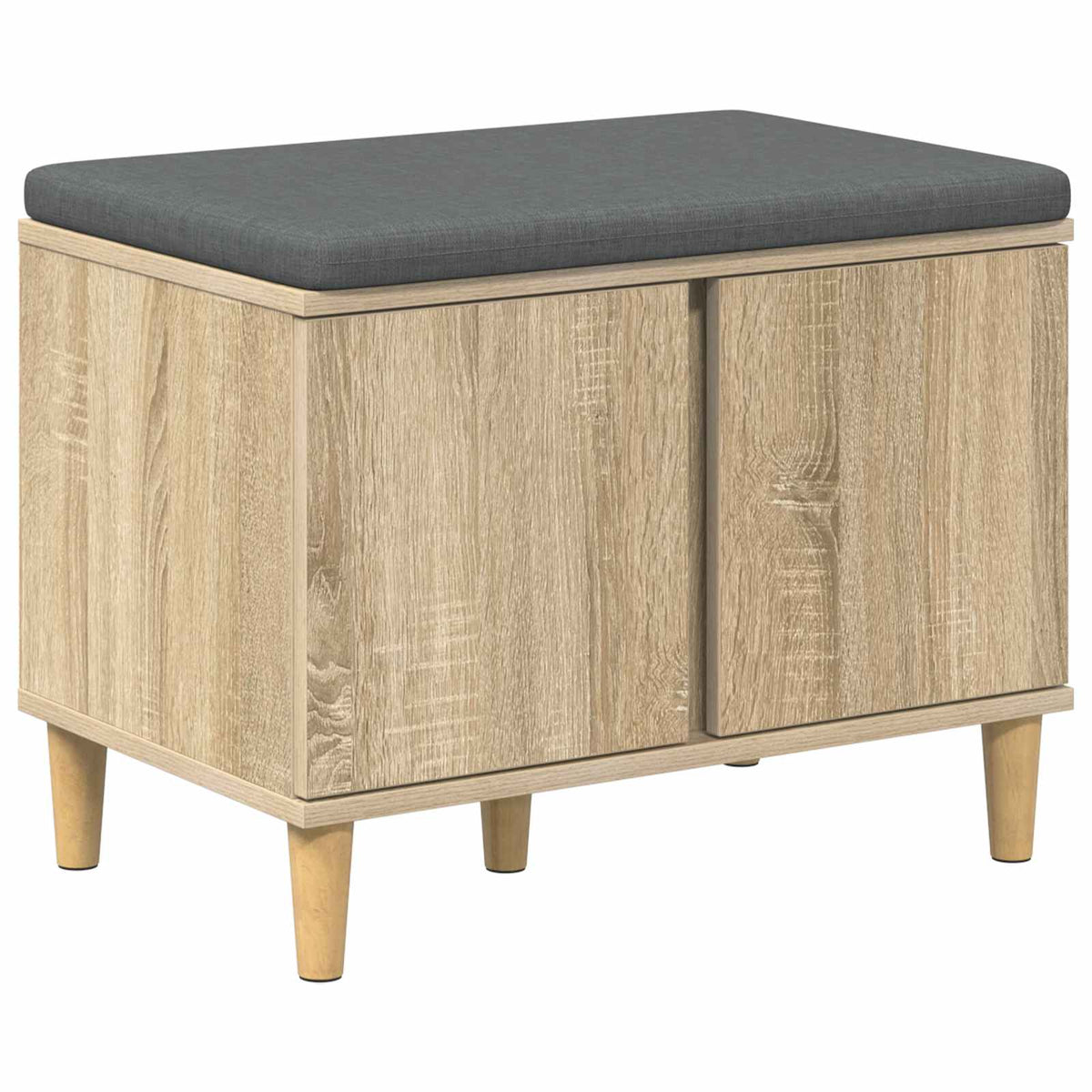 Hallbænk med dør Sonoma eg 60 x 38 x 46 cm Kunstigt træ og stof