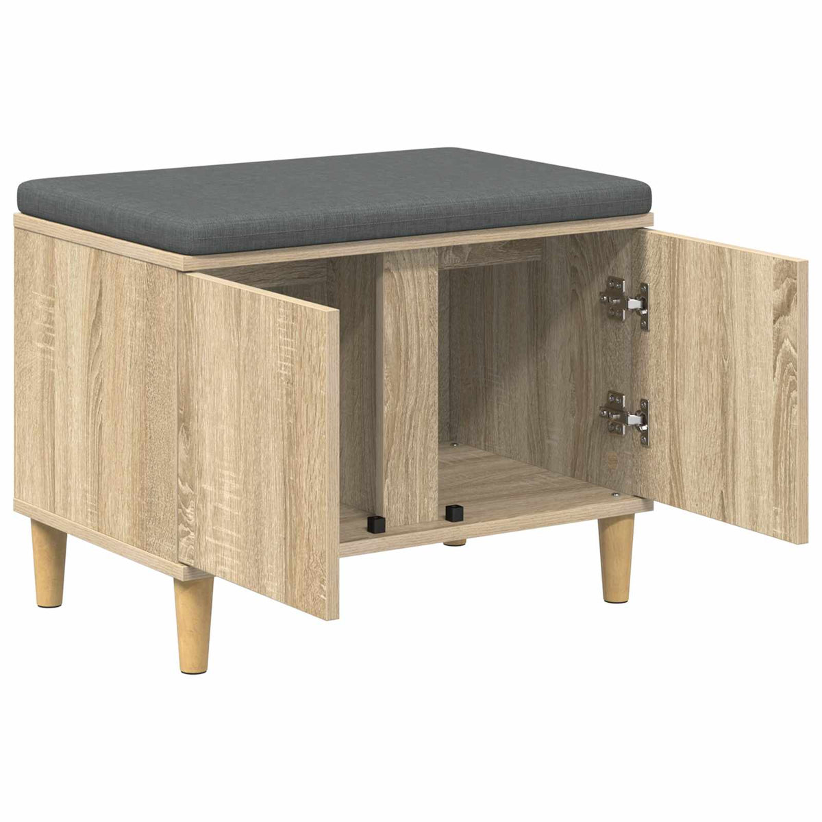 Hallbænk med dør Sonoma eg 60 x 38 x 46 cm Kunstigt træ og stof
