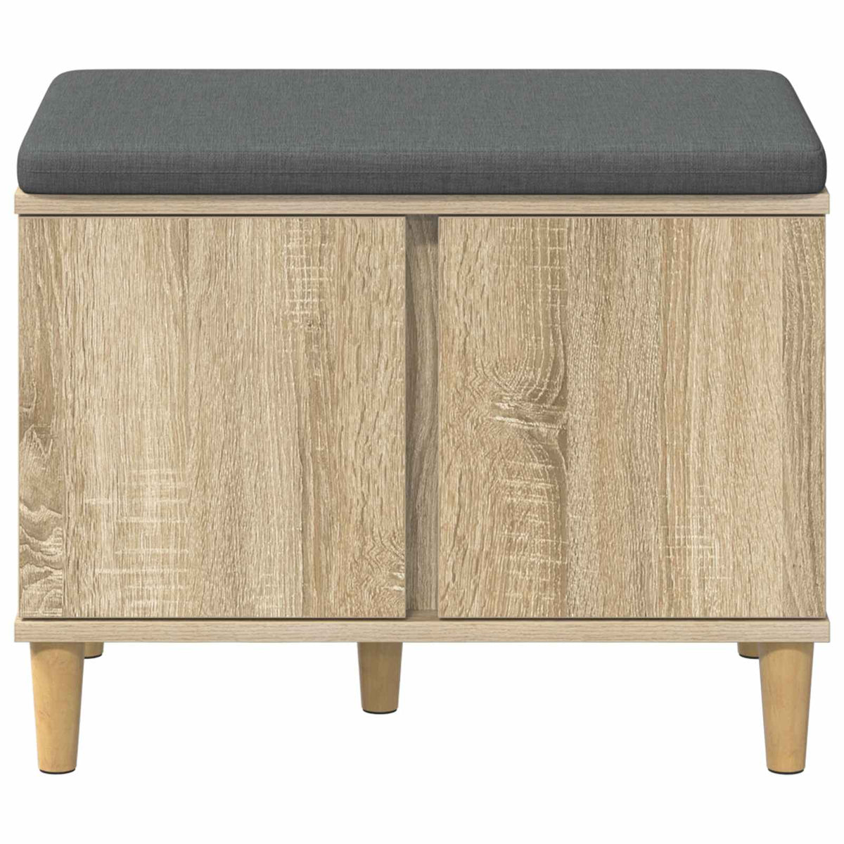 Hallbænk med dør Sonoma eg 60 x 38 x 46 cm Kunstigt træ og stof
