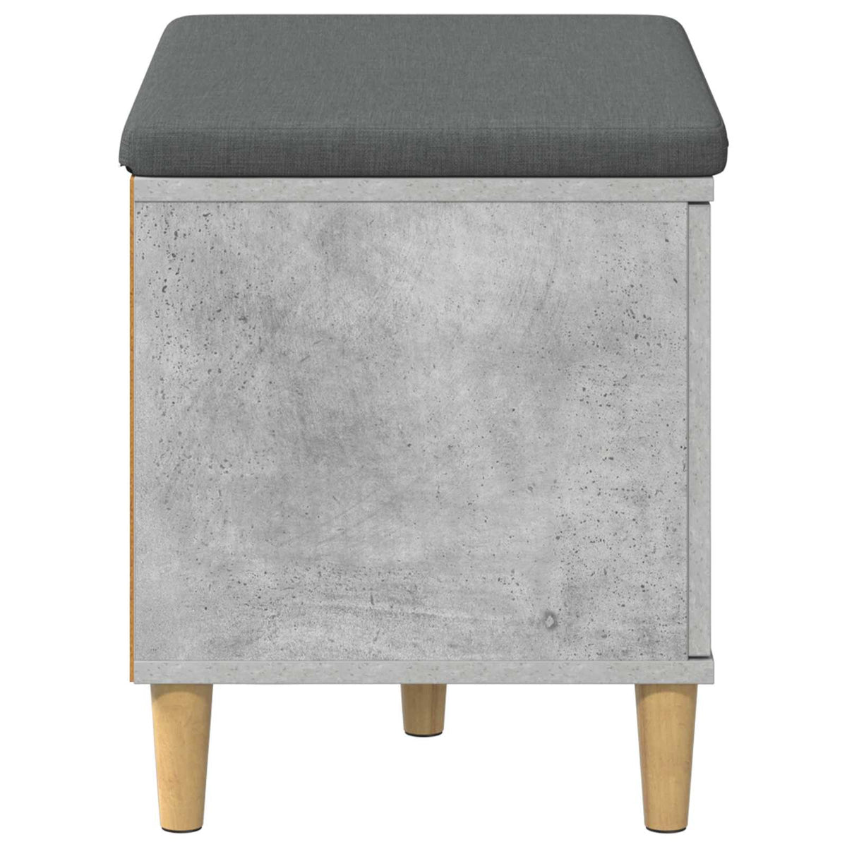 Hallbænk med pude BetonGrå 60 x 38 x 46 cm Kunstigt træ og stof