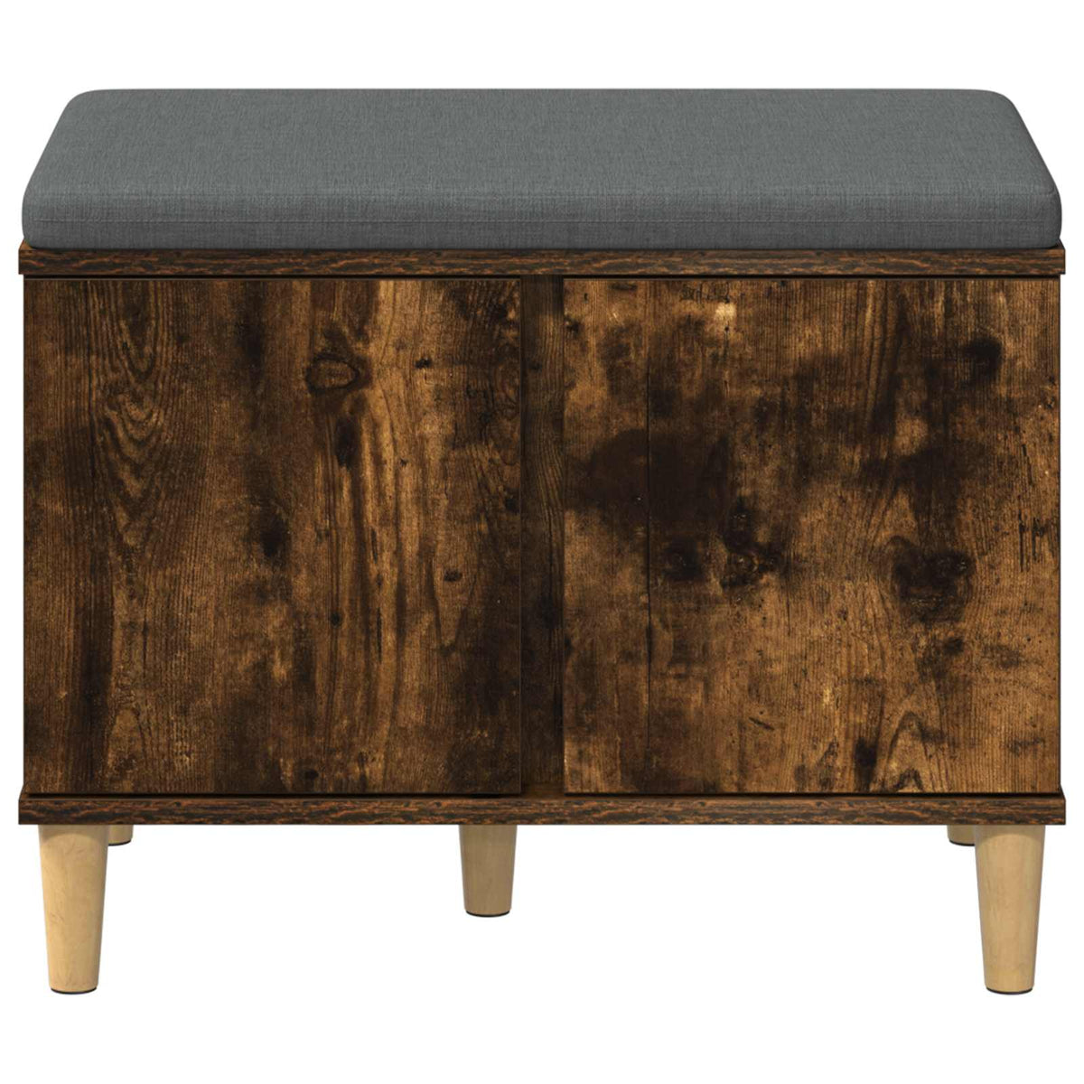 Hallbænk med pude Røget Eg 60 x 38 x 46 cm Kunstigt træ og stof