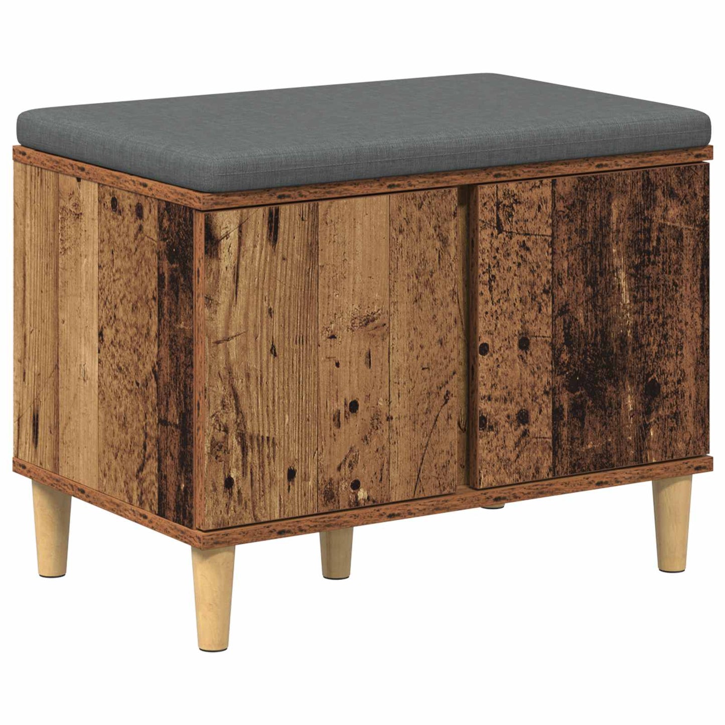 Hallbænk Gammelt træ 60 x 38 x 46 cm Kunstigt træ og stof