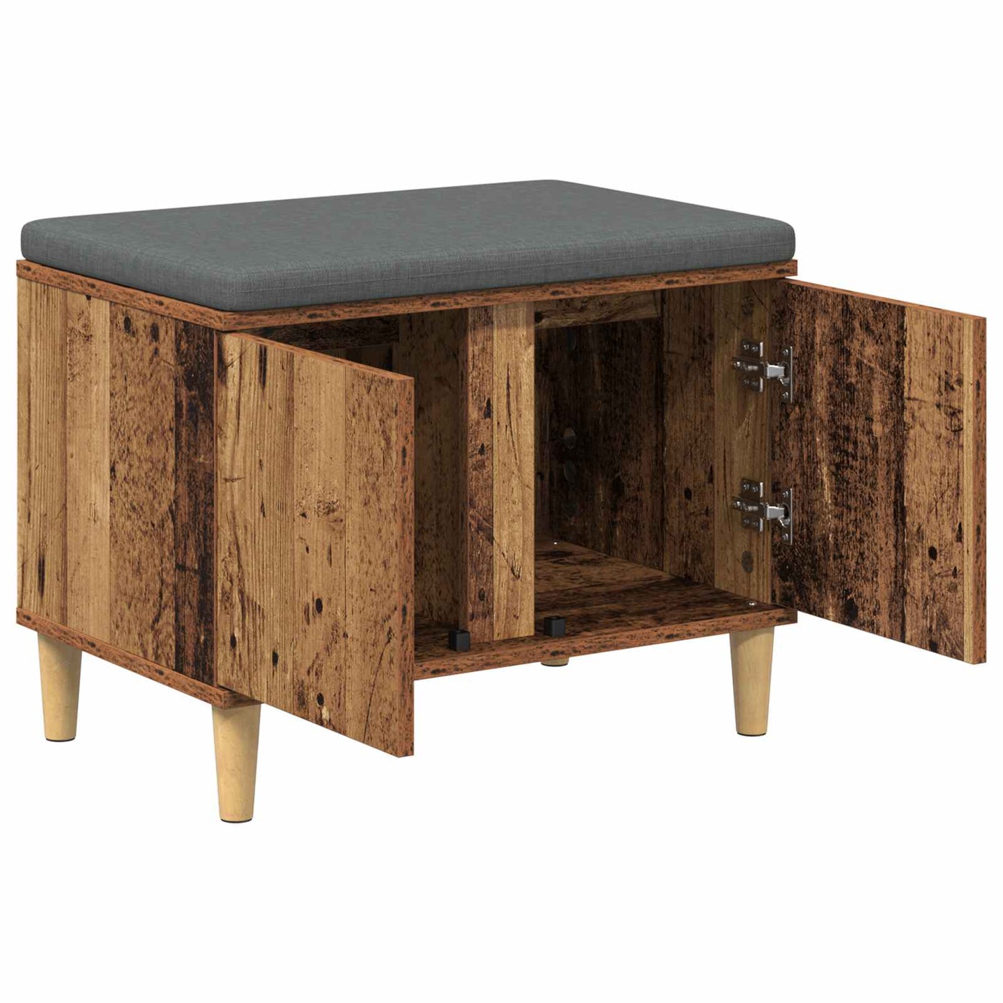 Hallbænk Gammelt træ 60 x 38 x 46 cm Kunstigt træ og stof