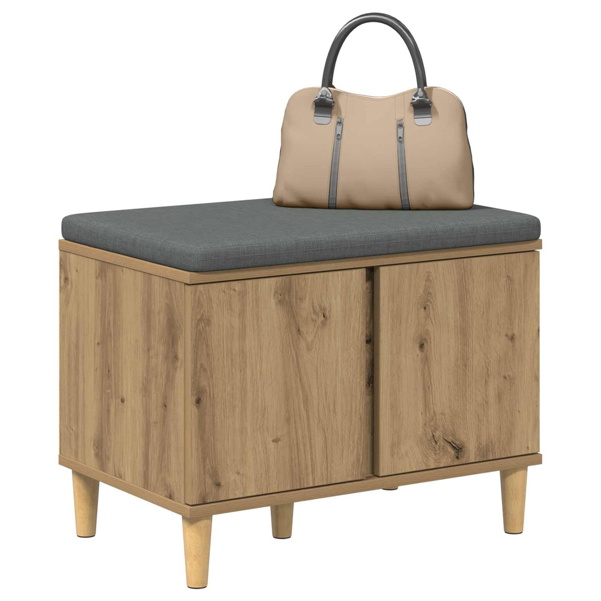 Hallbænk Artisan Eg 60 x 38 x 46 cm Kunstigt træ og stof