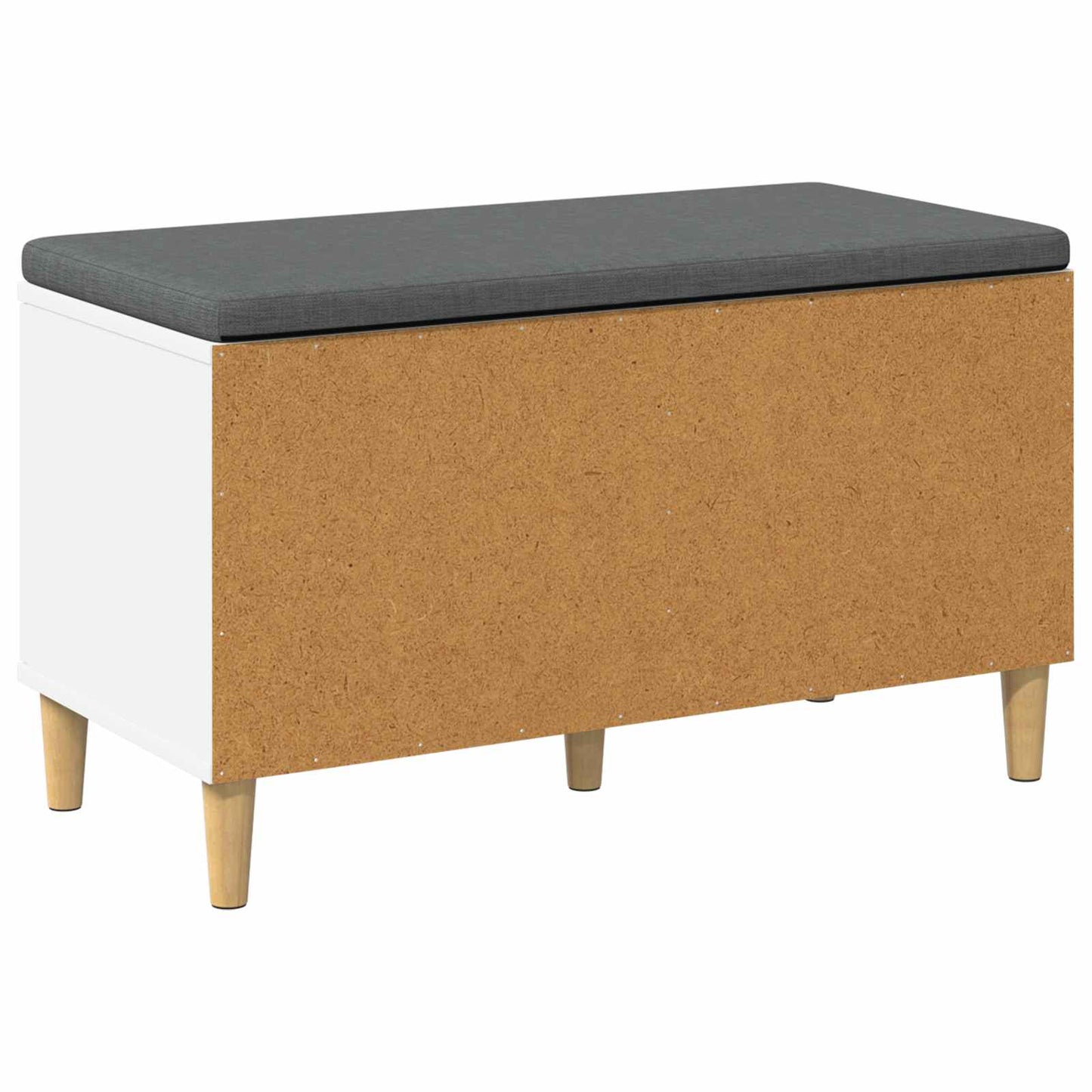 Hallbænk med pude Hvid 80 x 38 x 46 cm Kunstigt træ og stof
