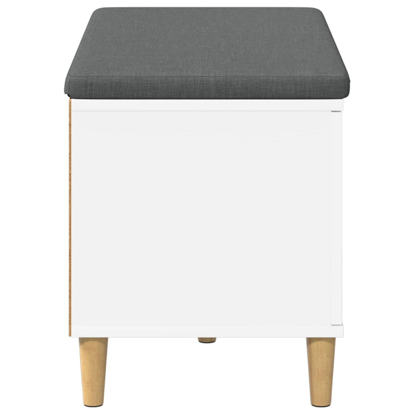 Hallbænk med pude Hvid 80 x 38 x 46 cm Kunstigt træ og stof