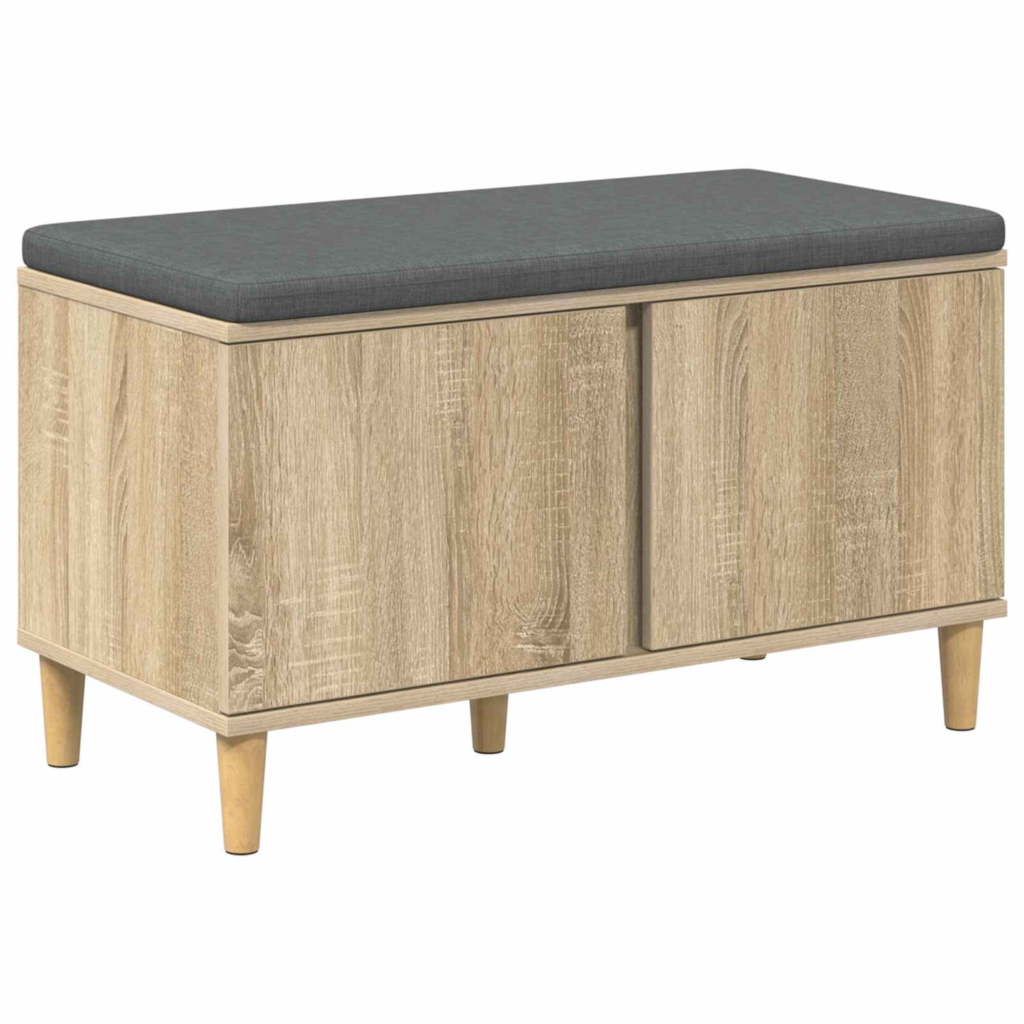 Hallbænk med dør Sonoma eg 80 x 38 x 46 cm Kunstigt træ og stof