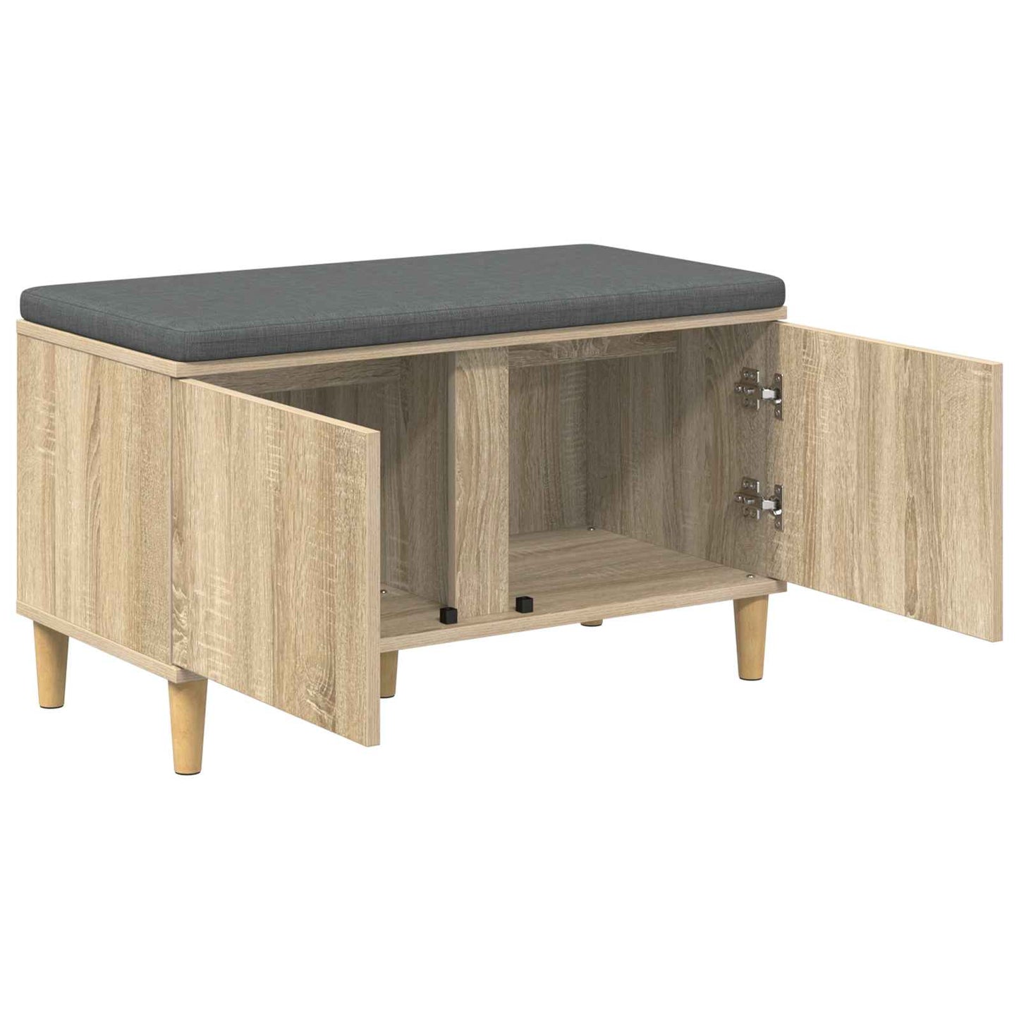 Hallbænk med dør Sonoma eg 80 x 38 x 46 cm Kunstigt træ og stof