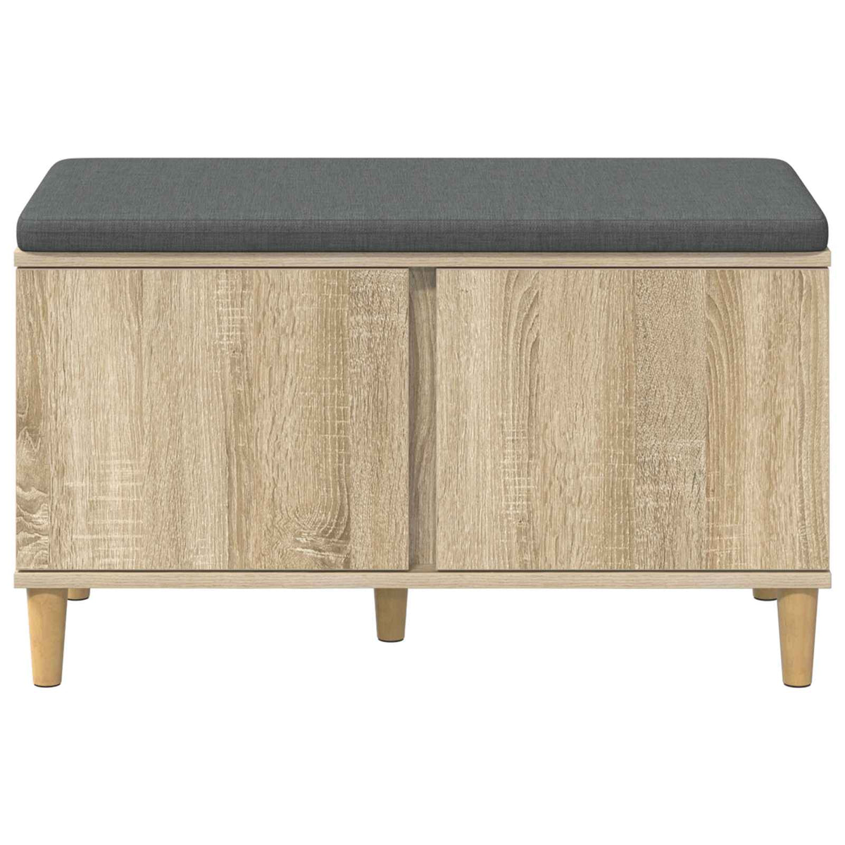 Hallbænk med dør Sonoma eg 80 x 38 x 46 cm Kunstigt træ og stof