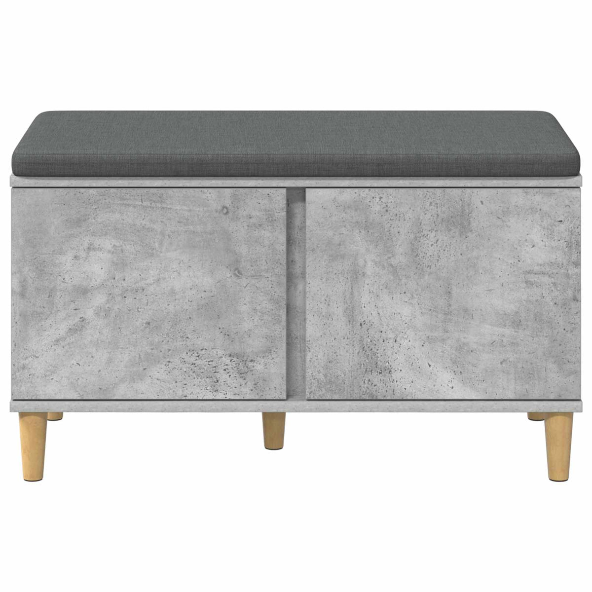 Hallbænk med pude BetonGrå 80 x 38 x 46 cm Kunstigt træ og stof