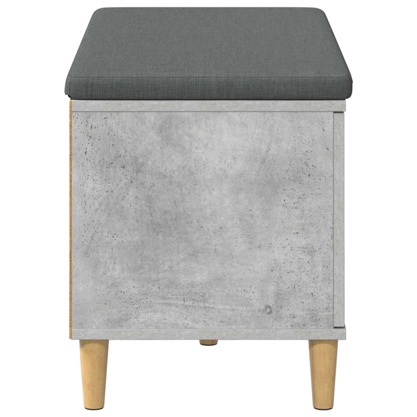 Hallbænk med pude BetonGrå 80 x 38 x 46 cm Kunstigt træ og stof