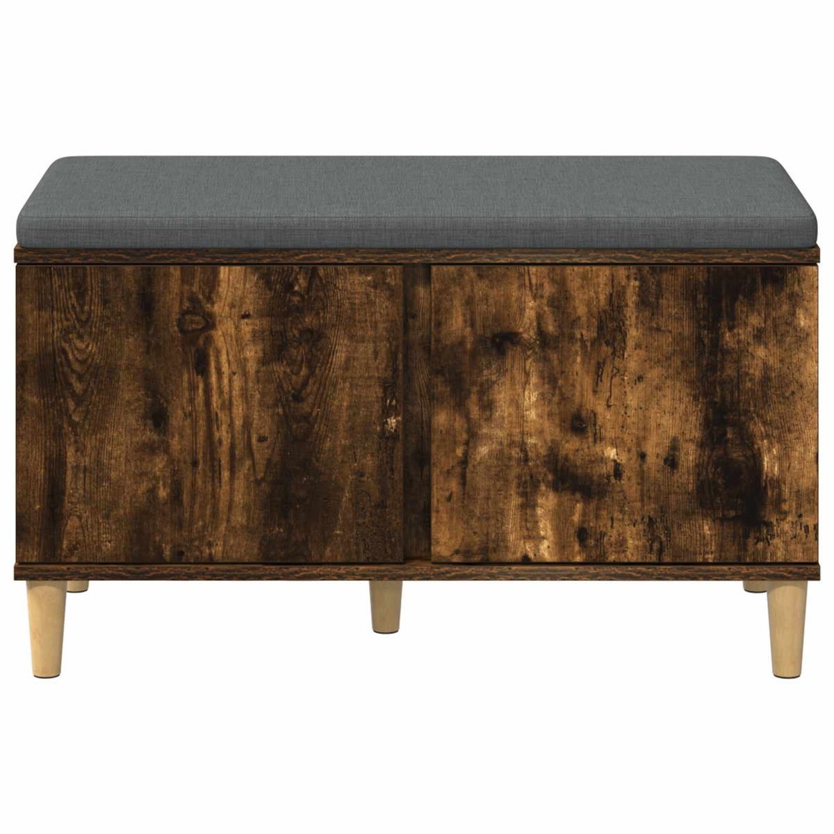 Hallbænk med pude Røget Eg 80 x 38 x 46 cm Kunstigt træ og stof