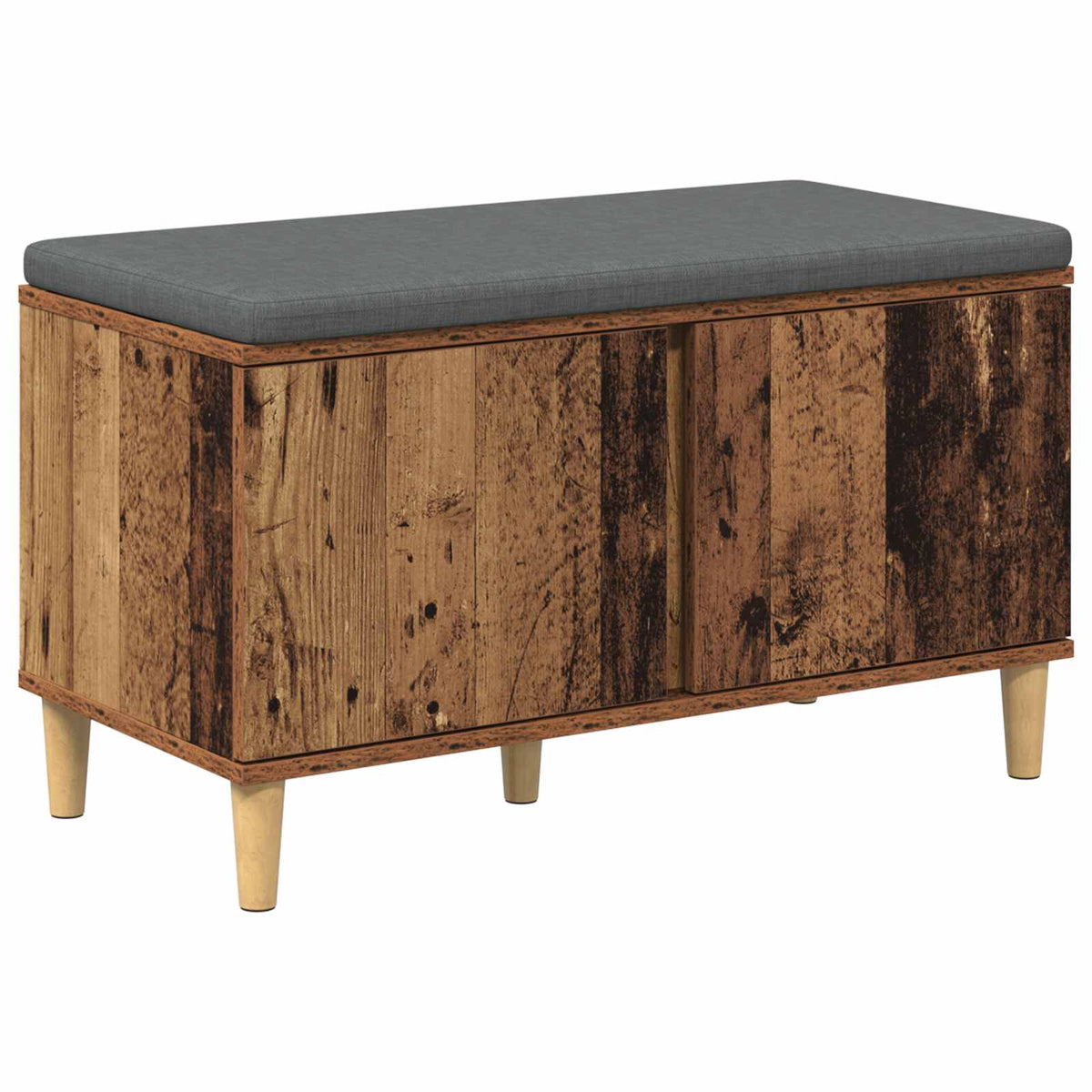 Hallbænk Gammelt træ 80 x 38 x 46 cm Kunstigt træ og stof