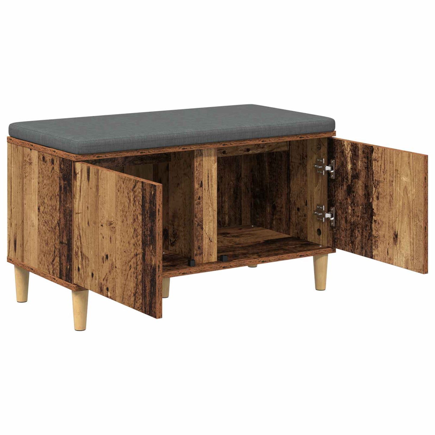 Hallbænk Gammelt træ 80 x 38 x 46 cm Kunstigt træ og stof