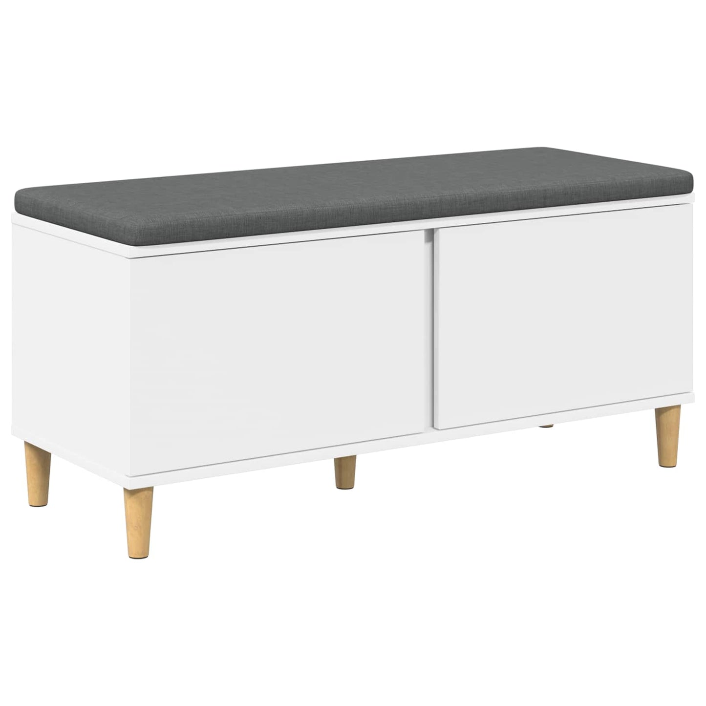 Hallbænk med pude Hvid 100 x 38 x 46 cm Kunstigt træ og stof