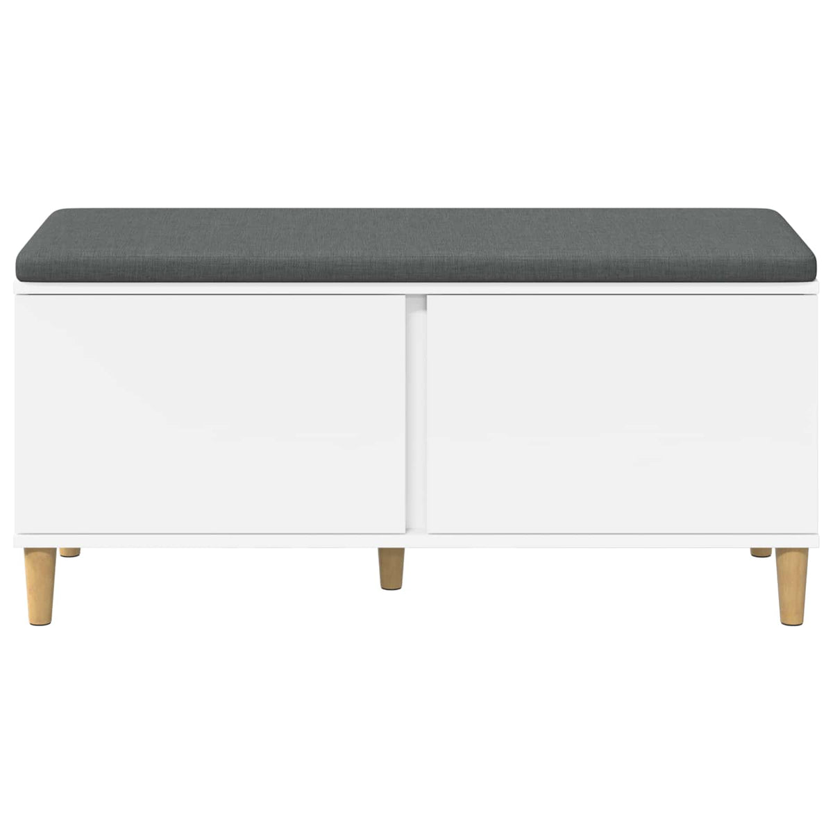 Hallbænk med pude Hvid 100 x 38 x 46 cm Kunstigt træ og stof