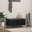 Hallbænk med pude Sort Eg 100 x 38 x 46 cm Kunstigt træ og stof