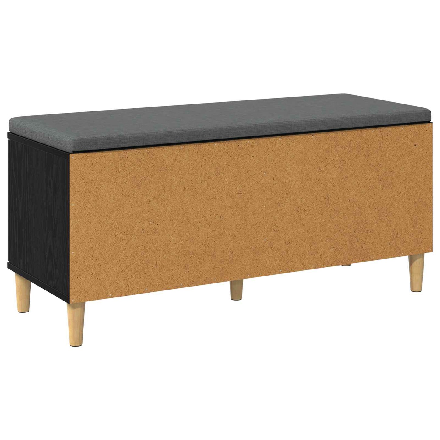 Hallbænk med pude Sort Eg 100 x 38 x 46 cm Kunstigt træ og stof
