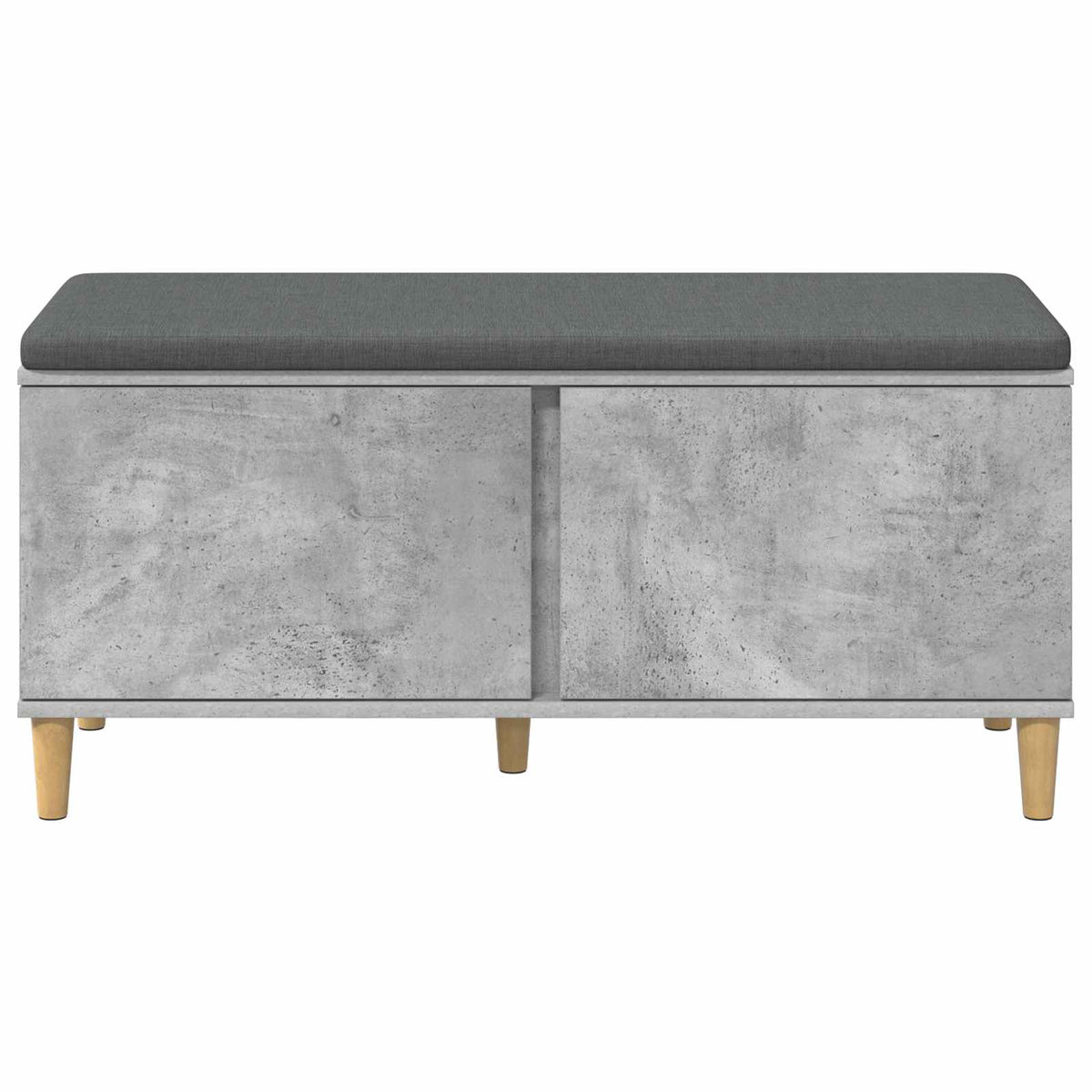 Hallbænk med dør BetonGrå 100 x 38 x 46 cm Kunstigt træ og stof