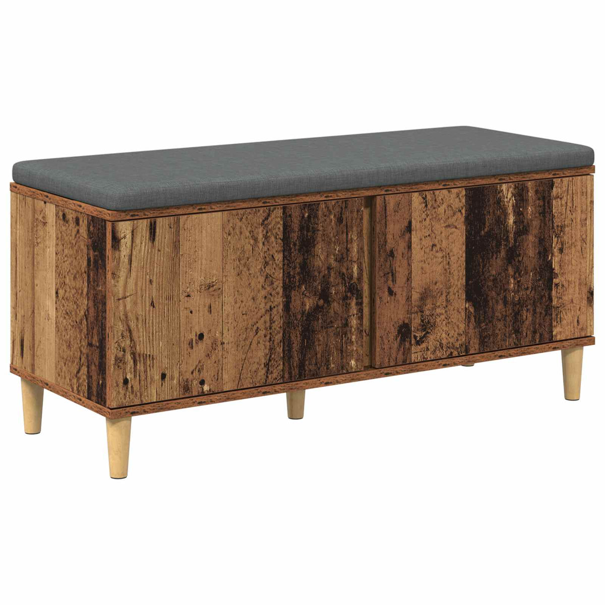 Hallbænk Gammelt træ 100 x 38 x 46 cm Kunstigt træ og stof