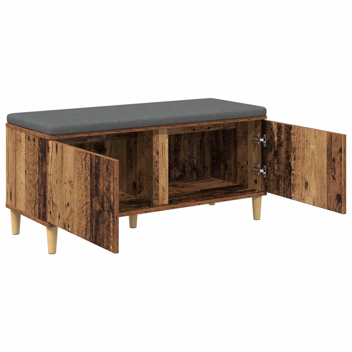 Hallbænk Gammelt træ 100 x 38 x 46 cm Kunstigt træ og stof