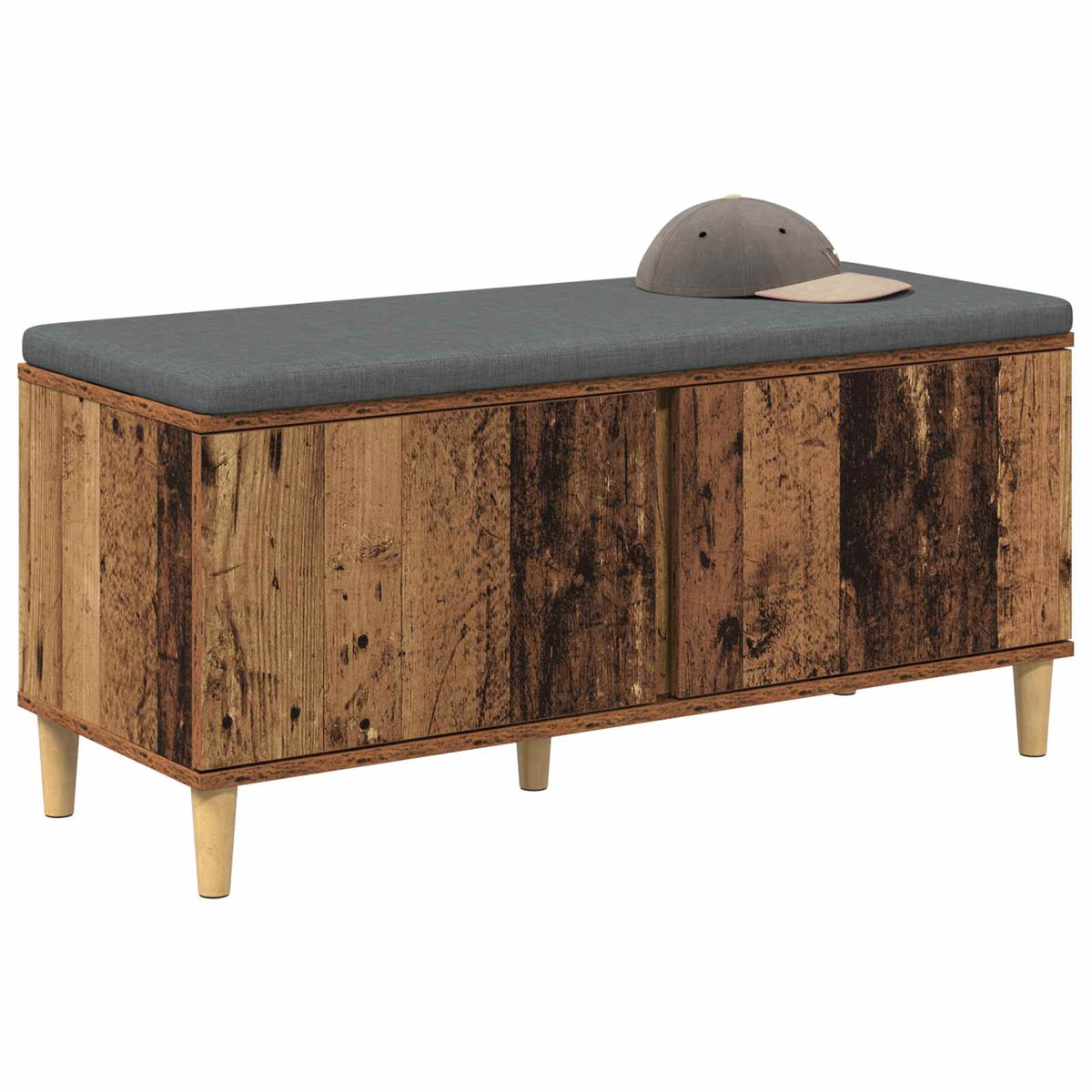 Hallbænk Gammelt træ 100 x 38 x 46 cm Kunstigt træ og stof