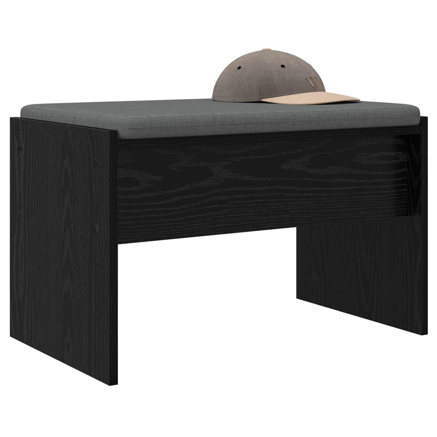 Hallbænk med pude Sort eg 63 x 38 x 40 cm