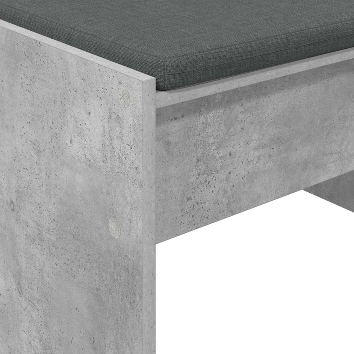 Hallbænk med pude Beton Grå 63 x 38 x 40 cm