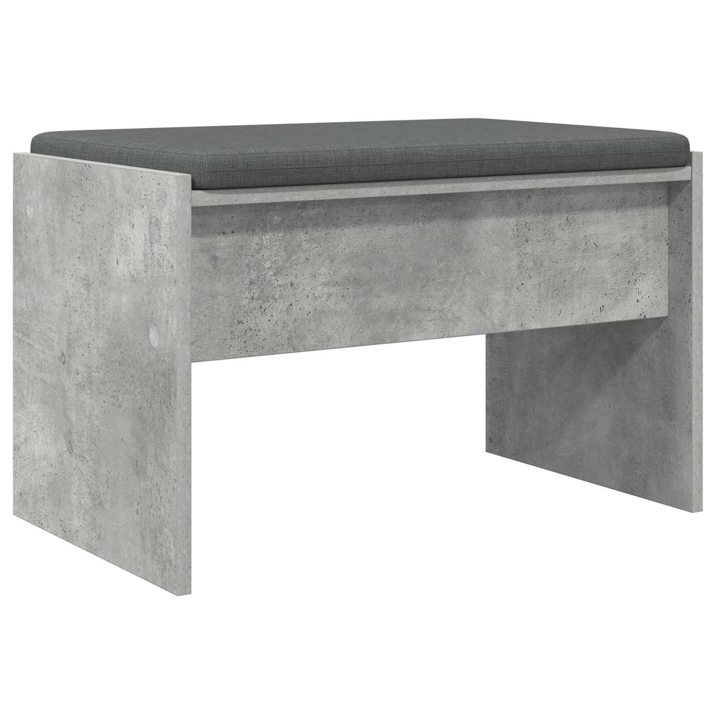 Hallbænk med pude Beton Grå 63 x 38 x 40 cm