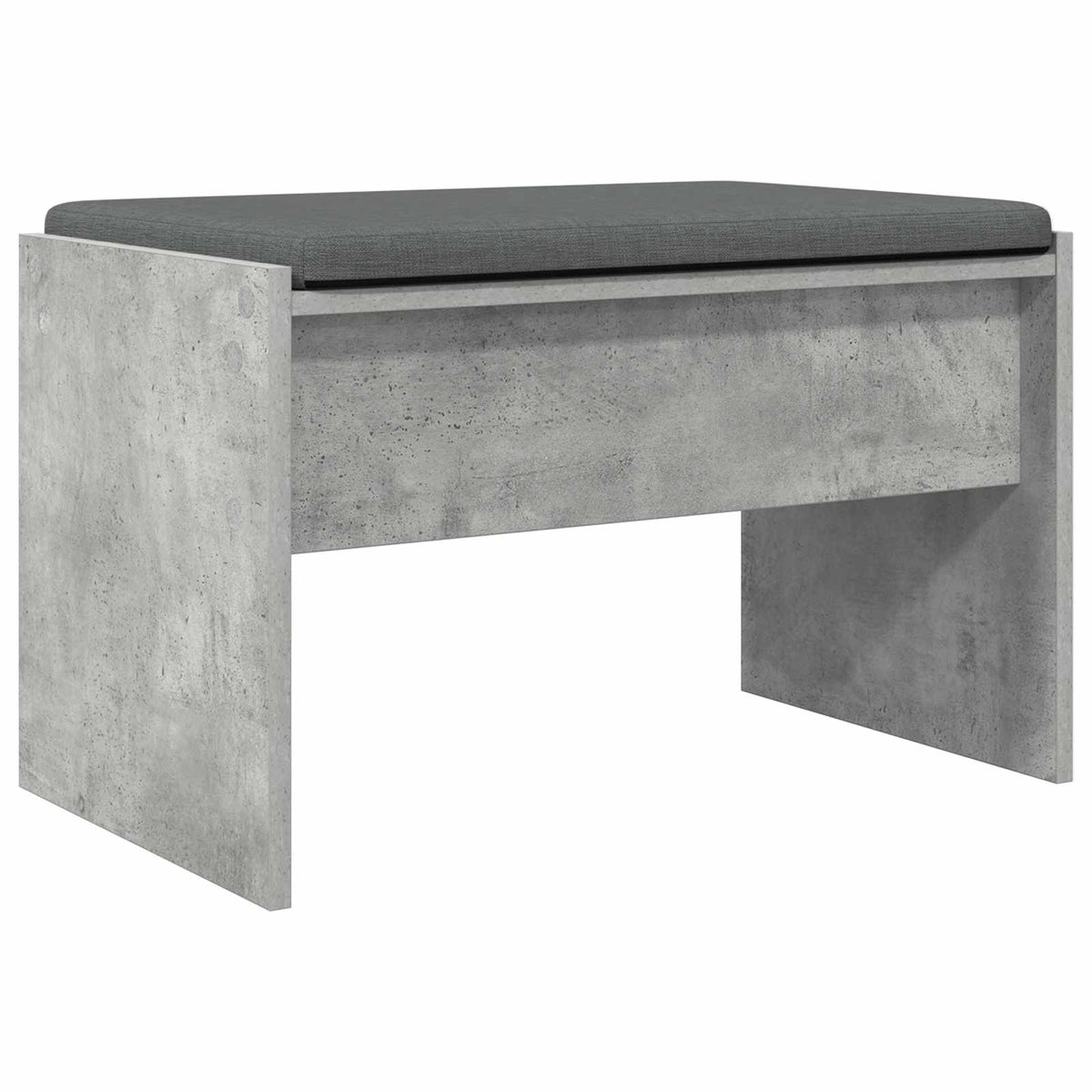 Hallbænk med pude Beton Grå 63 x 38 x 40 cm