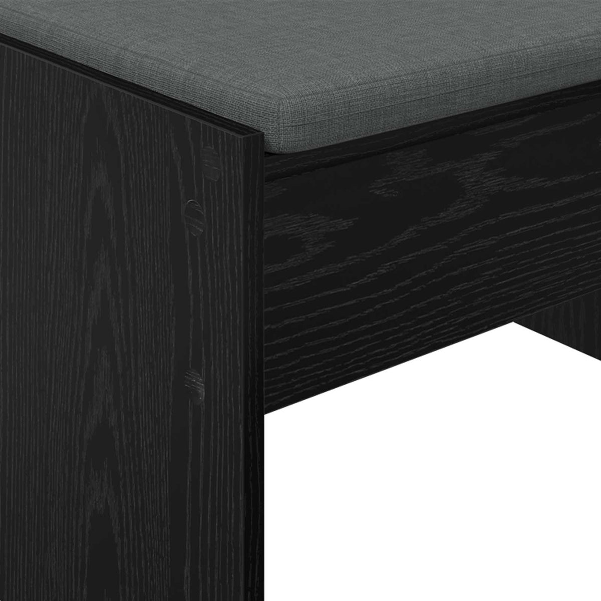Hallbænk med pude Sort eg 83 x 38 x 40 cm