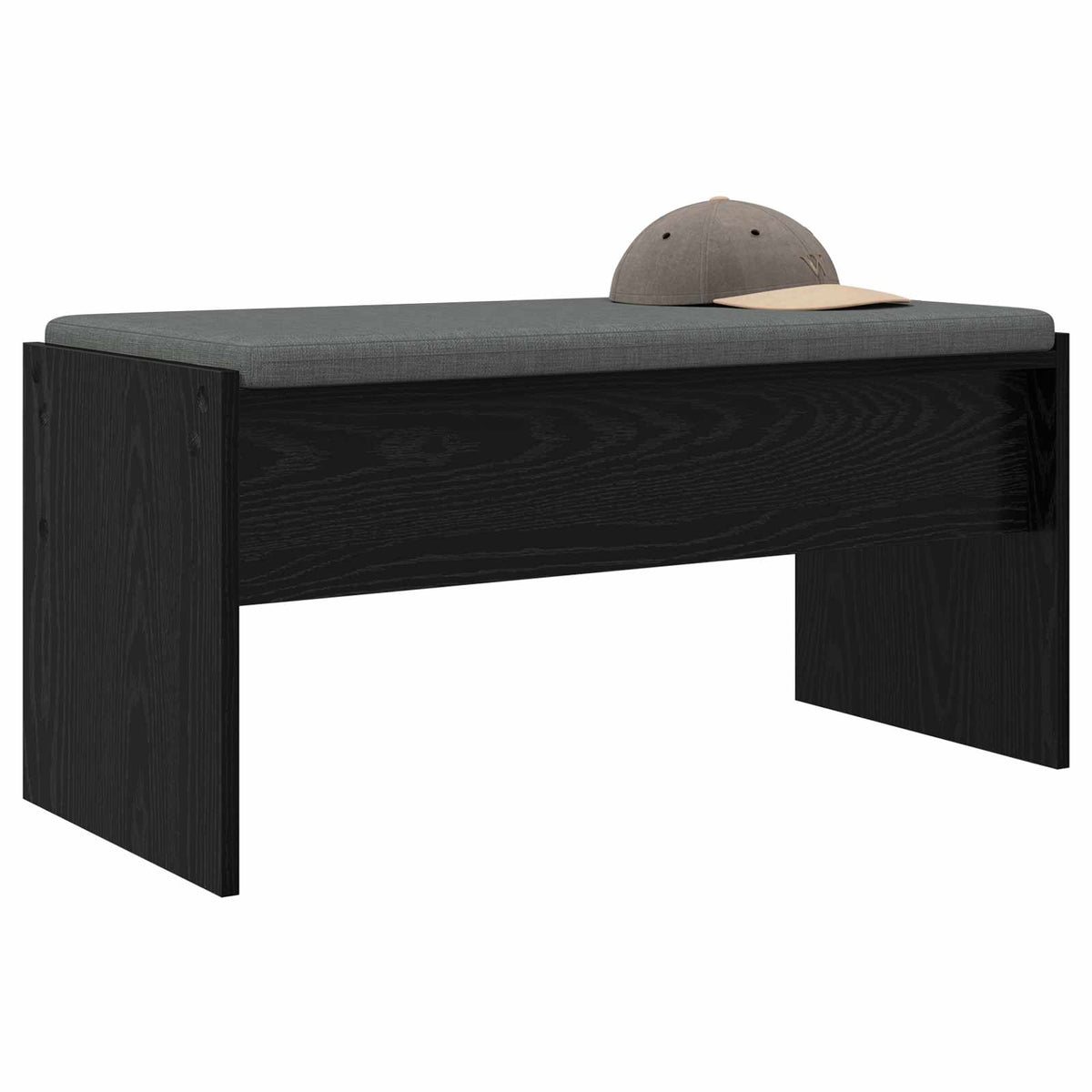 Hallbænk med pude Sort eg 83 x 38 x 40 cm