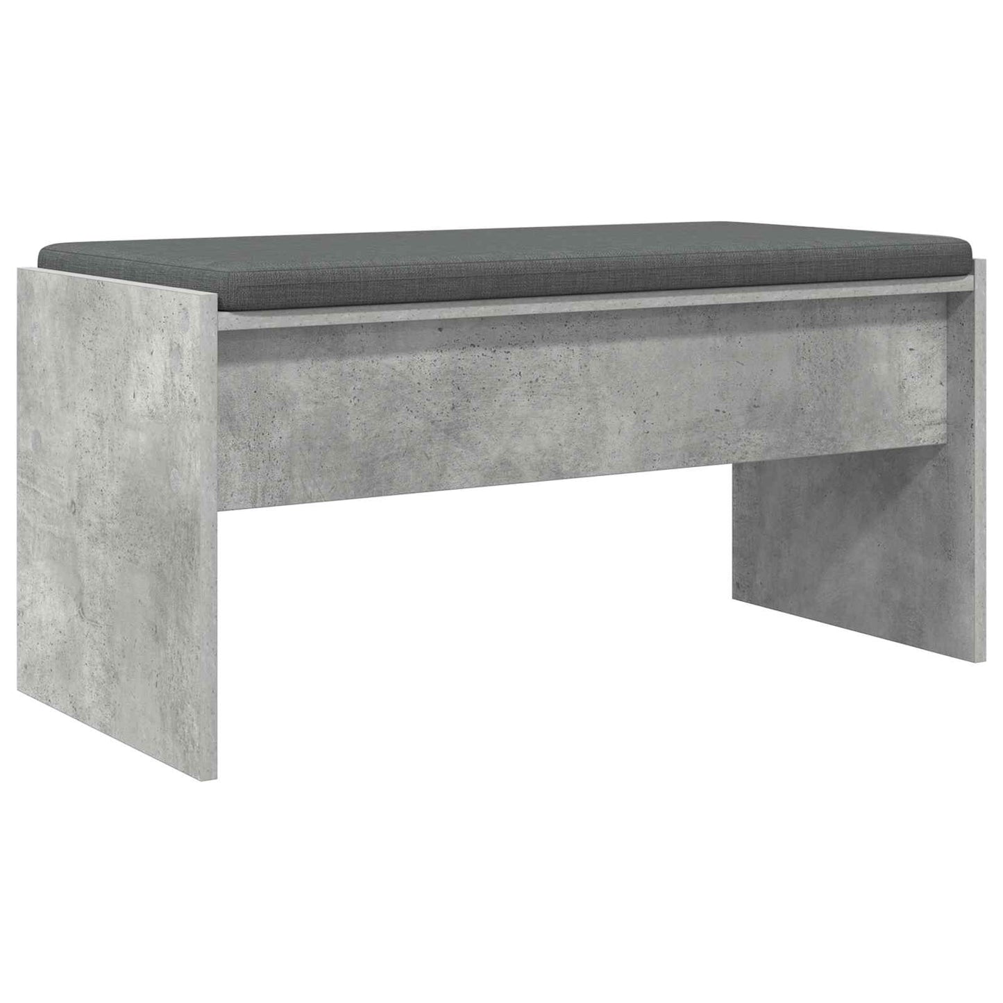 Hallbænk med pude Beton Grå 83 x 38 x 40 cm