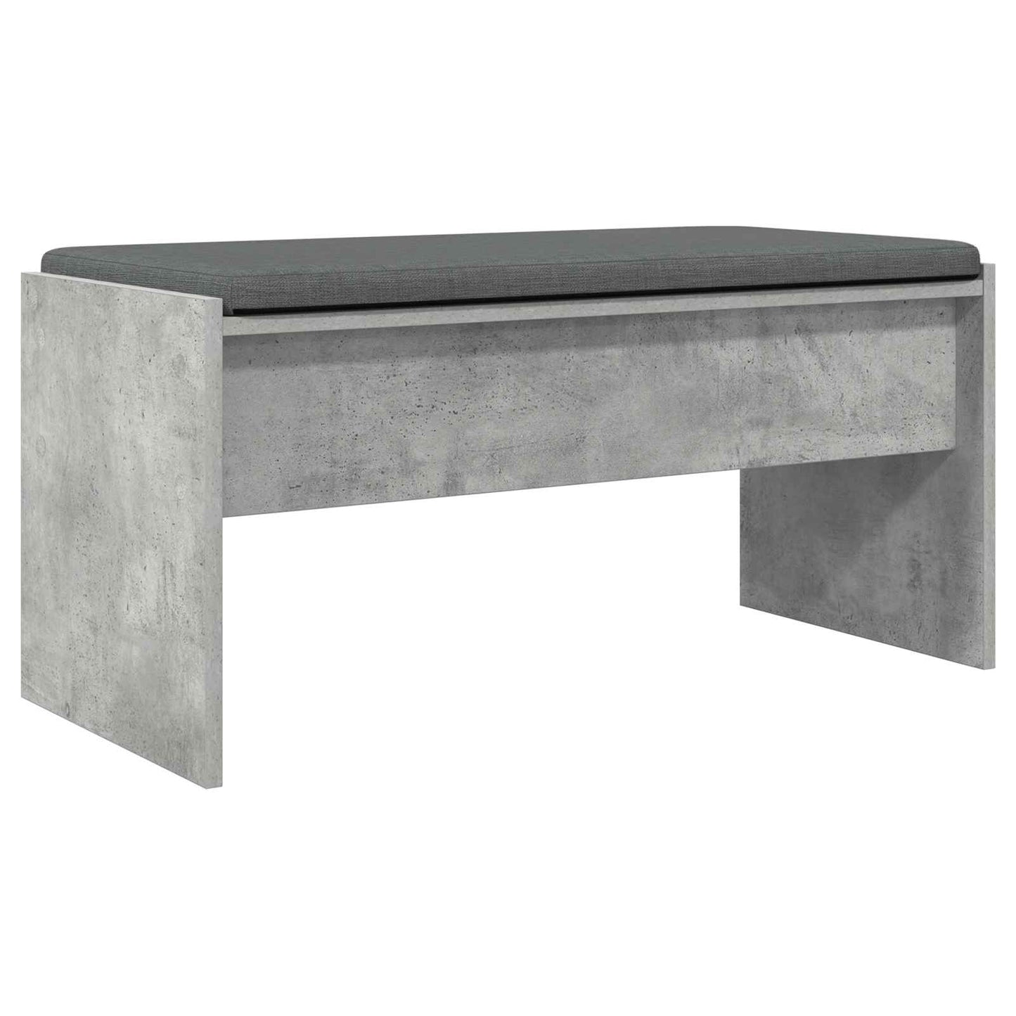 Hallbænk med pude Beton Grå 83 x 38 x 40 cm